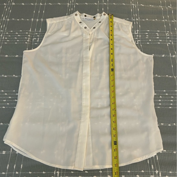 Patchington Sleeveless White sheer Top size XL - Picture 6 of 8